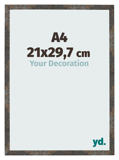 Cornice 21x29 7 cm A4 Metallo Ossidato MDF Bologna Davanti Dimensione | Yourdecoration.it