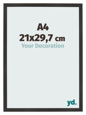 Cornice 21x29 7 cm A4 Nero Opaco MDF Bologna Davanti Dimensione | Yourdecoration.it