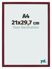Cornice 21x29 7 cm A4 Vino Rosso Spazzato MDF Bologna Davanti Dimensione | Yourdecoration.it