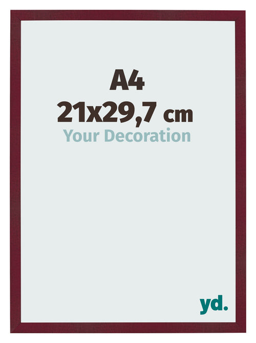 Cornice 21x29 7 cm A4 Vino Rosso Spazzato MDF Bologna Davanti Dimensione | Yourdecoration.it