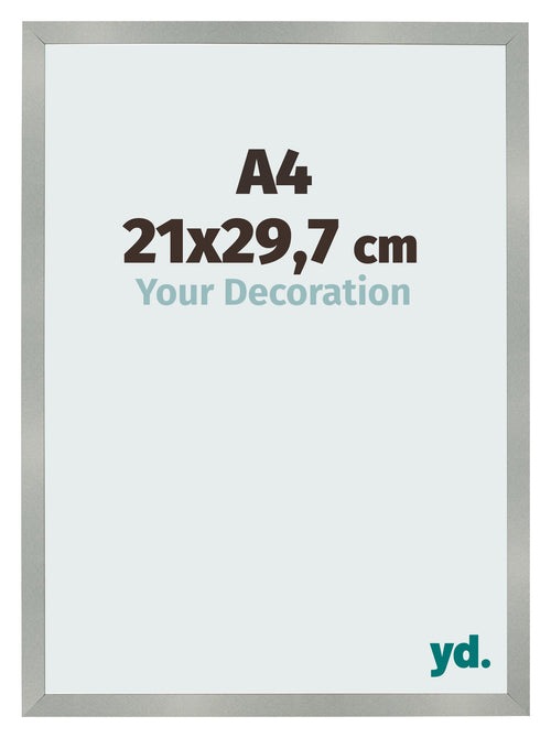 Cornice 21x29 7cm A4 Alluminio Spazzolato MDF Bologna Davanti Dimensione | Yourdecoration.it