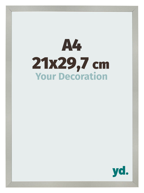Cornice 21x29 7cm A4 Argento Opaco MDF Bologna Davanti Dimensione | Yourdecoration.it