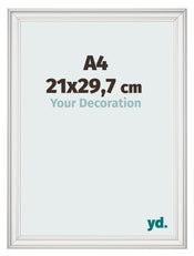 Cornice 21x29 7cm A4 Bianco Spazzato MDF Lazio Davanti Dimensione | Yourdecoration.it