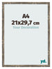 Cornice 21x29 7cm A4 Blu Oro Fondente MDF Bologna Davanti Dimensione | Yourdecoration.it