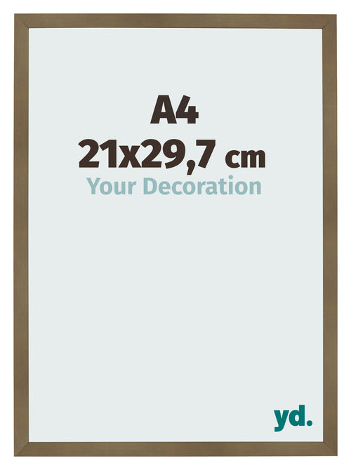 Cornice 21x29 7cm A4 Bronzo Decorativo MDF Bologna Davanti Dimensione | Yourdecoration.it