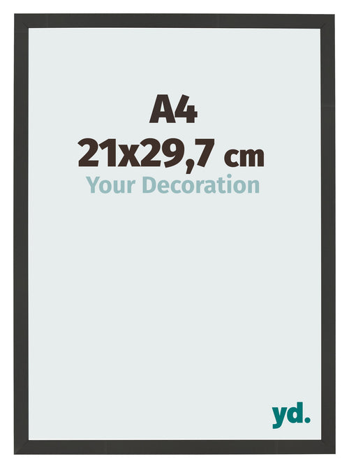 Cornice 21x29 7cm A4 Grana Di Legno Nero MDF Bologna Davanti Dimensione | Yourdecoration.it