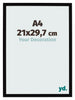 Cornice 21x29 7cm A4 Nero Lucente MDF Bologna Davanti Dimensione | Yourdecoration.it