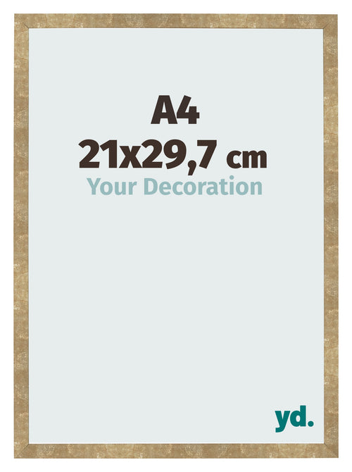 Cornice 21x29 7cm A4 Oro Antico MDF Bologna Davanti Dimensione | Yourdecoration.it