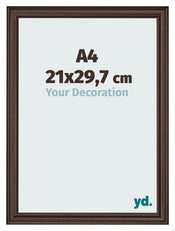 Cornice 21x29 7cm A4 Quercia Scura MDF Lazio Davanti Dimensione | Yourdecoration.it
