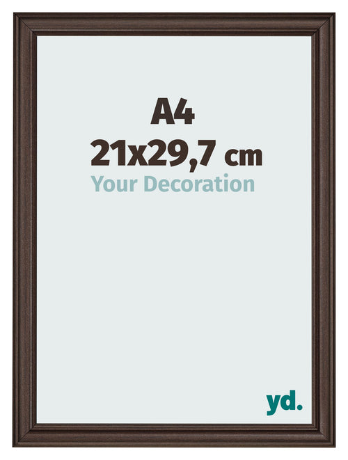 Cornice 21x29 7cm A4 Quercia Scura MDF Lazio Davanti Dimensione | Yourdecoration.it