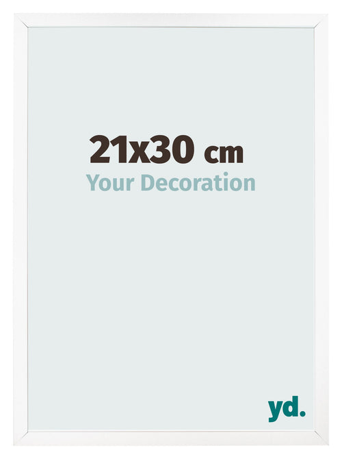 Cornice 21x30 cm Bianco Opaco MDF Bologna Davanti Dimensione | Yourdecoration.it