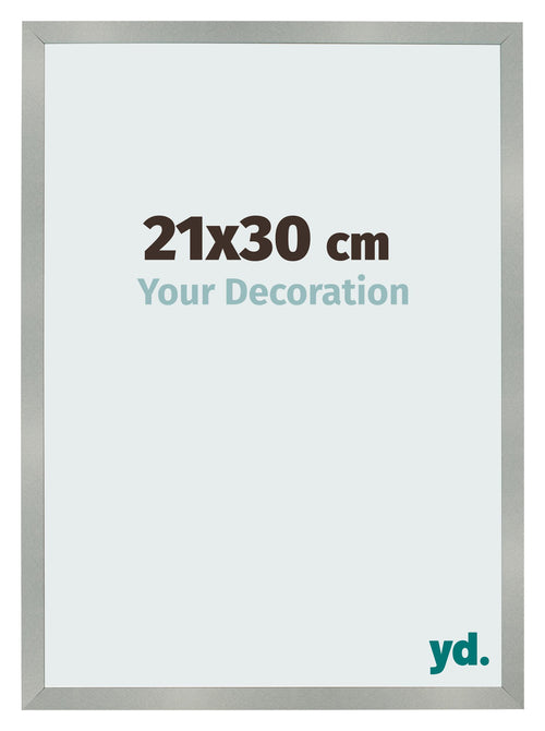 Cornice 21x30cm Alluminio Spazzolato MDF Bologna Davanti Dimensione | Yourdecoration.it
