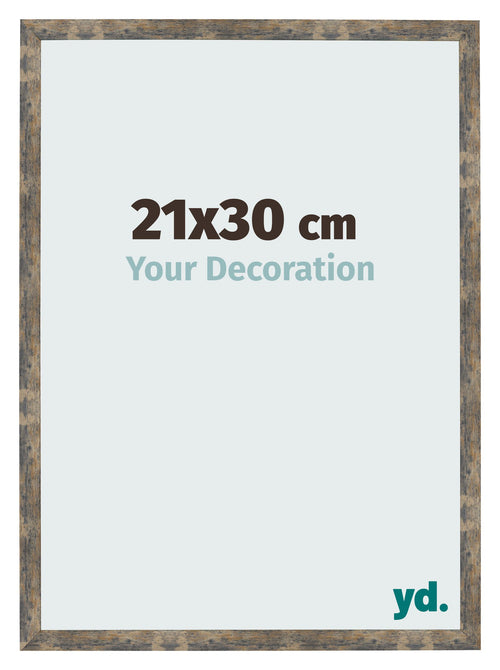 Cornice 21x30cm Blu Oro Fondente MDF Bologna Davanti Dimensione | Yourdecoration.it