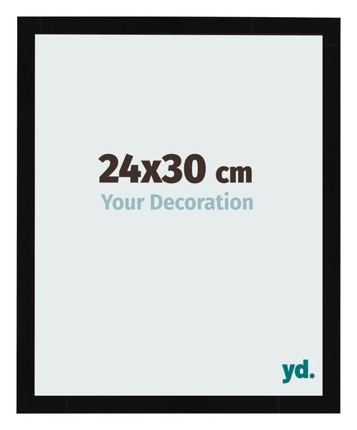 Cornice 24x30cm Nero Lucente MDF Bologna Davanti Dimensione | Yourdecoration.it