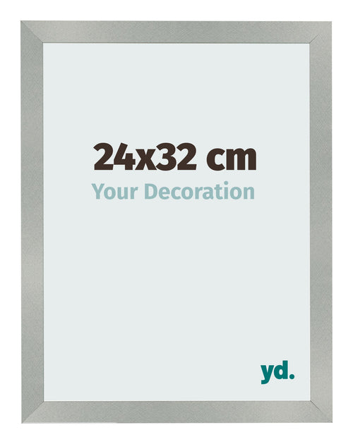 Cornice 24x32cm Alluminio Spazzolato MDF Bologna Davanti Dimensione | Yourdecoration.it