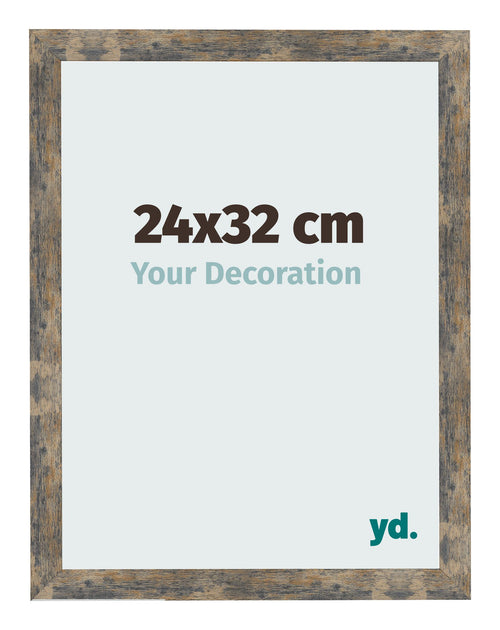 Cornice 24x32cm Blu Oro Fondente MDF Bologna Davanti Dimensione | Yourdecoration.it