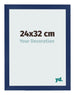Cornice 24x32cm Blu Scuro Spazzato MDF Bologna Davanti Dimensione | Yourdecoration.it