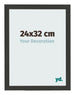 Cornice 24x32cm Grana Di Legno Nero MDF Bologna Davanti Dimensione | Yourdecoration.it