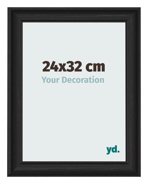 Cornice 24x32cm Grana Di Legno Nero MDF Lazio Davanti Dimensione | Yourdecoration.it