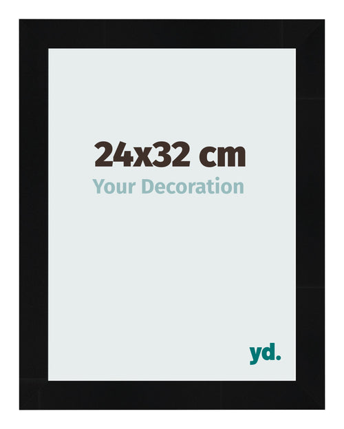 Cornice 24x32cm Nero Argento Lucido MDF Pisa Davanti Dimensione | Yourdecoration.it