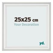 Cornice 25x25cm Bianco Spazzato MDF Lazio Davanti Dimensione | Yourdecoration.it