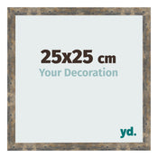 Cornice 25x25cm Blu Oro Fondente MDF Bologna Davanti Dimensione | Yourdecoration.it