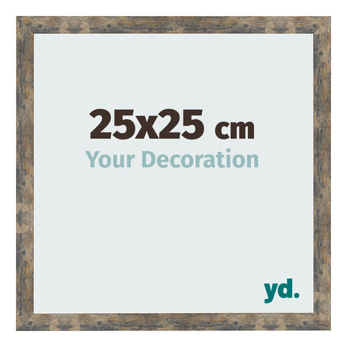 Cornice 25x25cm Blu Oro Fondente MDF Bologna Davanti Dimensione | Yourdecoration.it