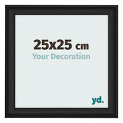 Cornice 25x25cm Grana Di Legno Nero MDF Lazio Davanti Dimensione | Yourdecoration.it
