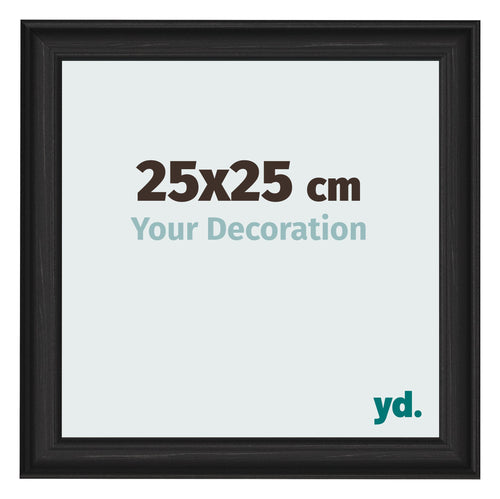 Cornice 25x25cm Grana Di Legno Nero MDF Lazio Davanti Dimensione | Yourdecoration.it