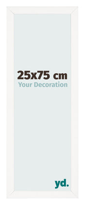 Cornice 25x75 cm Bianco Lucente MDF Bologna Davanti Dimensione | Yourdecoration.it