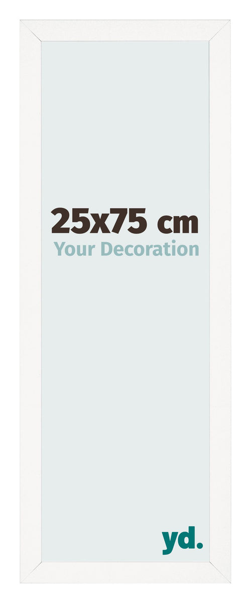 Cornice 25x75 cm Bianco Lucente MDF Bologna Davanti Dimensione | Yourdecoration.it