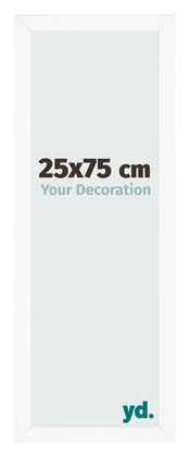 Cornice 25x75 cm Bianco Opaco MDF Bologna Davanti Dimensione | Yourdecoration.it