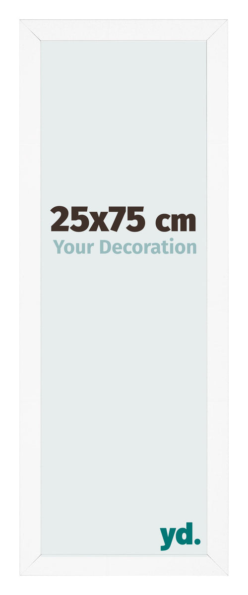 Cornice 25x75 cm Bianco Opaco MDF Bologna Davanti Dimensione | Yourdecoration.it