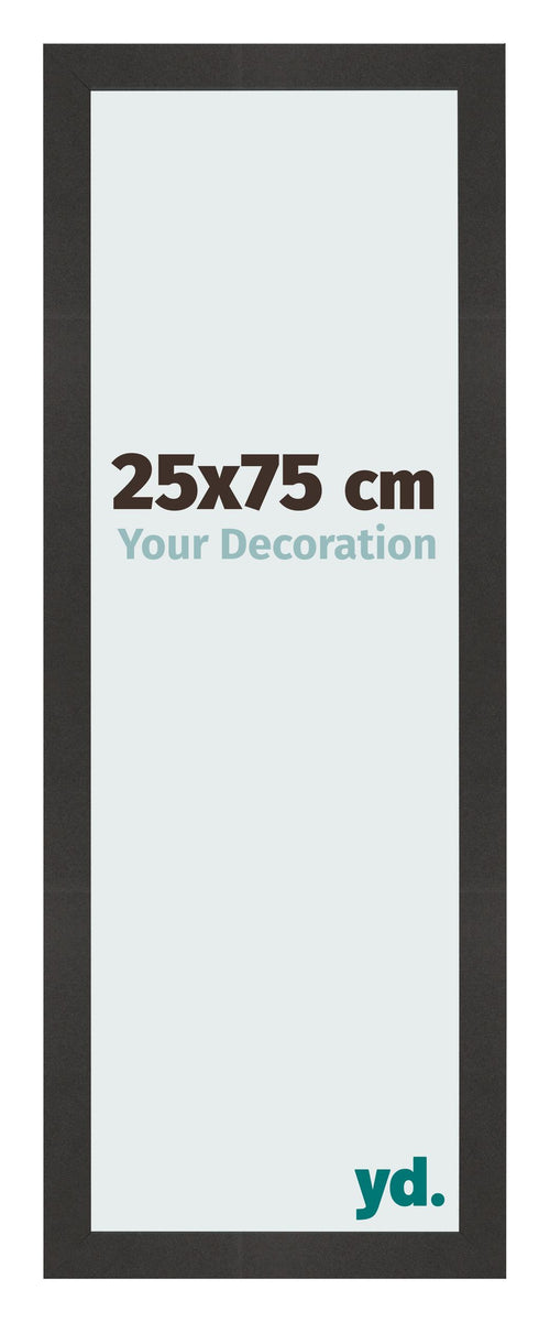 Cornice 25x75 cm Nero Opaco MDF Bologna Davanti Dimensione | Yourdecoration.it