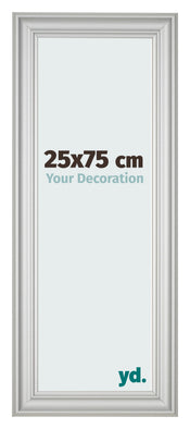 Cornice 25x75cm Argento Opaco MDF Lazio Davanti Dimensione | Yourdecoration.it
