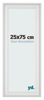 Cornice 25x75cm Bianco Spazzato MDF Lazio Davanti Dimensione | Yourdecoration.it