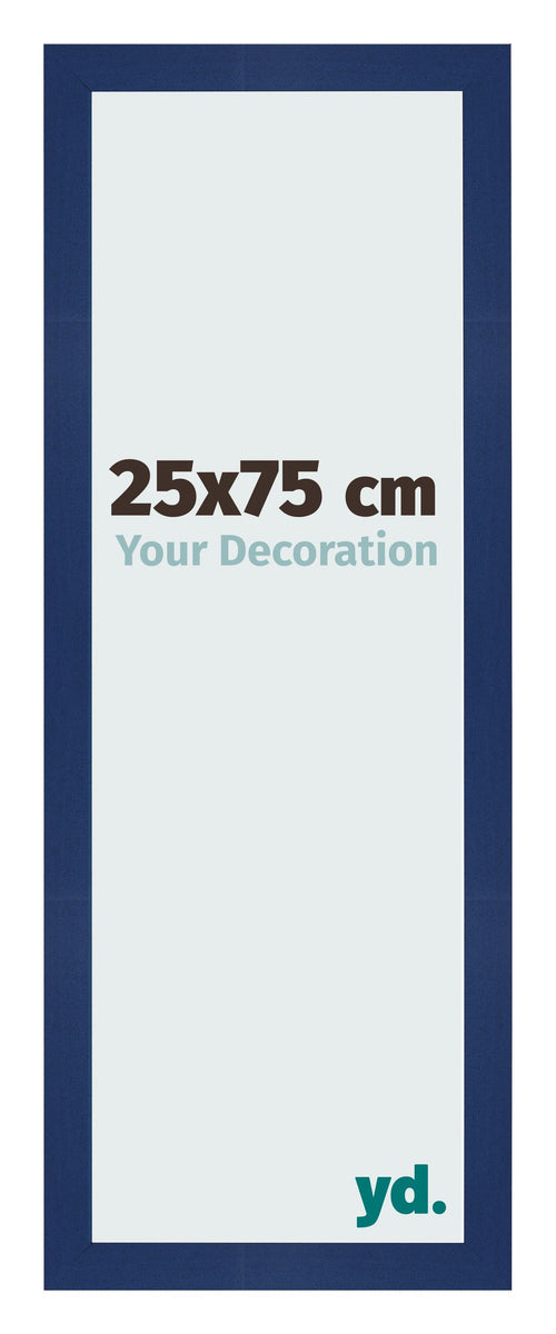Cornice 25x75cm Blu Scuro Spazzato MDF Bologna Davanti Dimensione | Yourdecoration.it