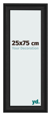 Cornice 25x75cm Grana Di Legno Nero MDF Lazio Davanti Dimensione | Yourdecoration.it