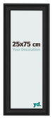 Cornice 25x75cm Grana Di Legno Nero MDF Lazio Davanti Dimensione | Yourdecoration.it
