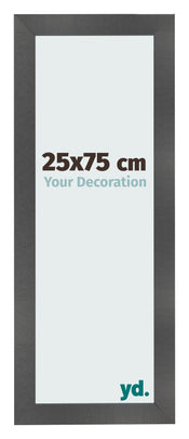 Cornice 25x75cm Nero Argento Lucido MDF Pisa Davanti Dimensione | Yourdecoration.it