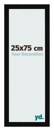 Cornice 25x75cm Nero Lucente MDF Bologna Davanti Dimensione | Yourdecoration.it