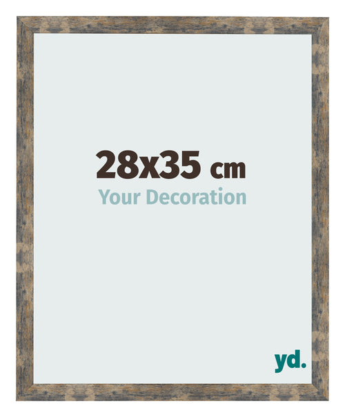 Cornice 28x35cm Blu Oro Fondente MDF Bologna Davanti Dimensione | Yourdecoration.it