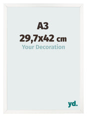 Cornice 29 7x42 cm A3 Bianco Lucente MDF Bologna Davanti Dimensione | Yourdecoration.it