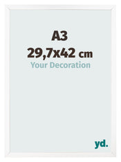 Cornice 29 7x42 cm A3 Bianco Opaco MDF Bologna Davanti Dimensione | Yourdecoration.it
