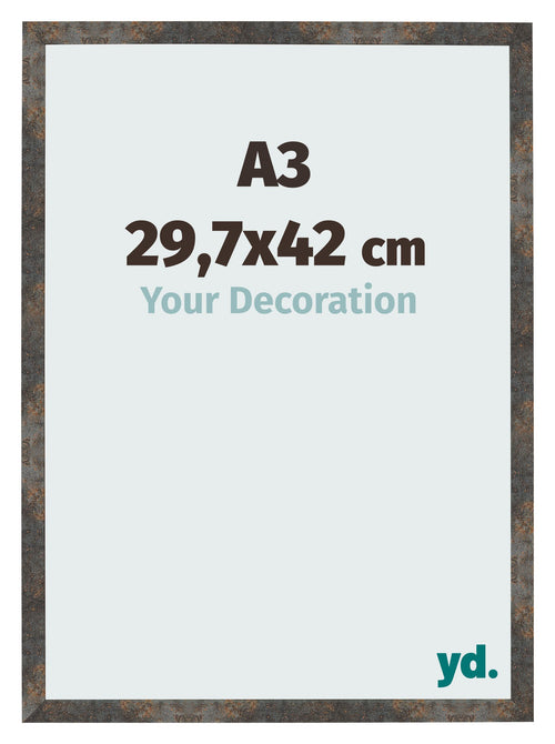 Cornice 29 7x42 cm A3 Metallo Ossidato MDF Bologna Davanti Dimensione | Yourdecoration.it
