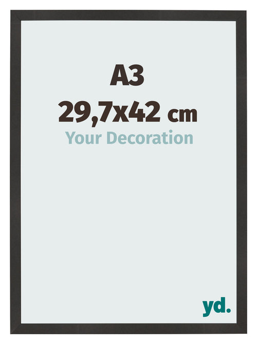 Cornice 29 7x42 cm A3 Nero Opaco MDF Bologna Davanti Dimensione | Yourdecoration.it