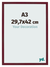 Cornice 29 7x42 cm A3 Vino Rosso Spazzato MDF Bologna Davanti Dimensione | Yourdecoration.it