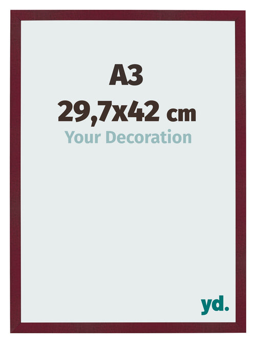 Cornice 29 7x42 cm A3 Vino Rosso Spazzato MDF Bologna Davanti Dimensione | Yourdecoration.it