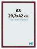 Cornice 29 7x42 cm A3 Vino Rosso Spazzato MDF Bologna Davanti Dimensione | Yourdecoration.it