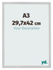 Cornice 29 7x42cm A3 Acciaio Inox MDF Bologna Davanti Dimensione | Yourdecoration.it